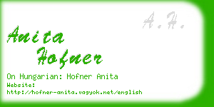 anita hofner business card